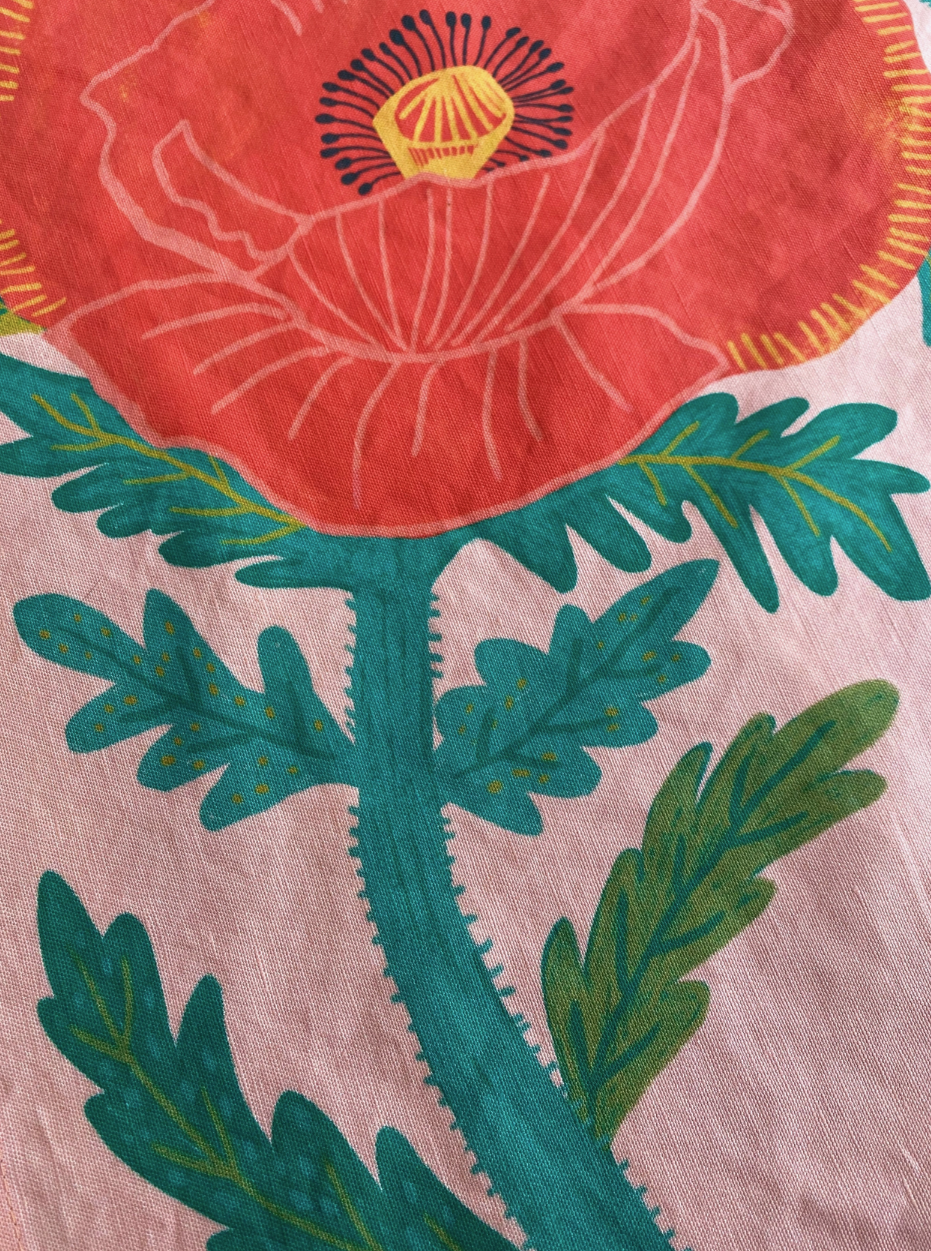 Pretty Poppies Tea Towel