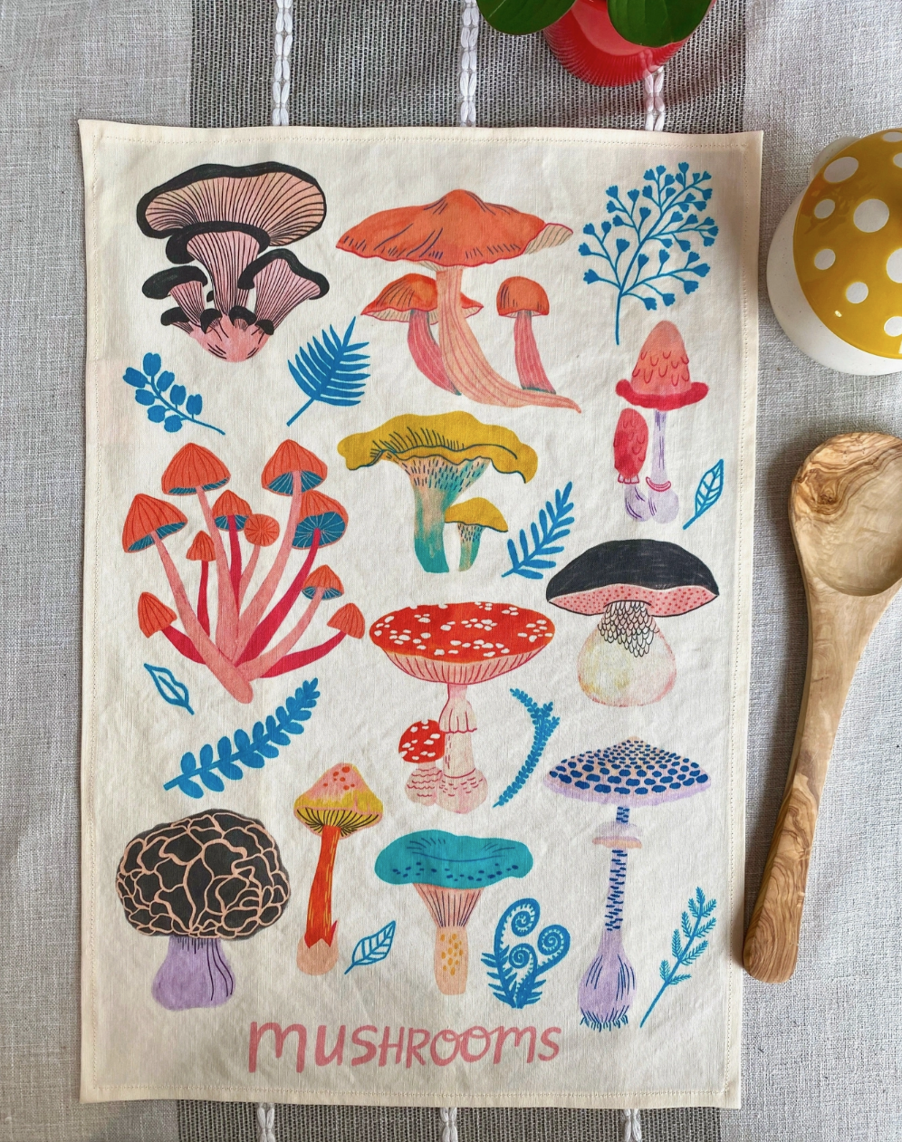 Mushrooms Tea Towel