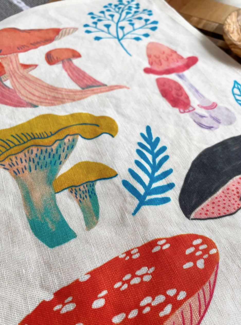 Mushrooms Tea Towel