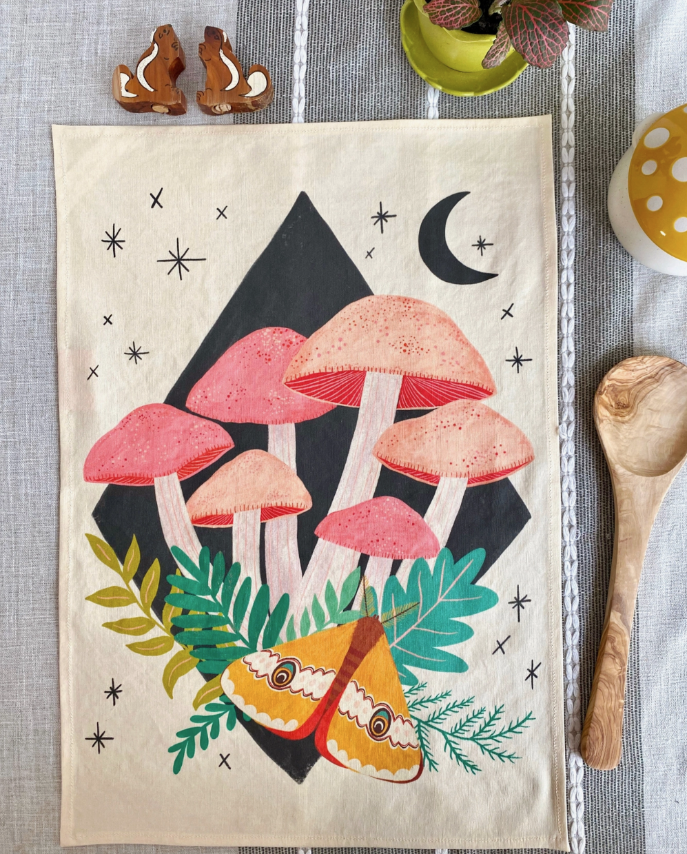 Midnights Mushrooms Tea Towel