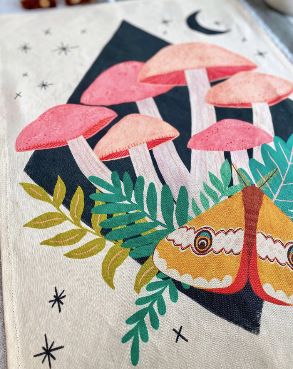 Midnights Mushrooms Tea Towel