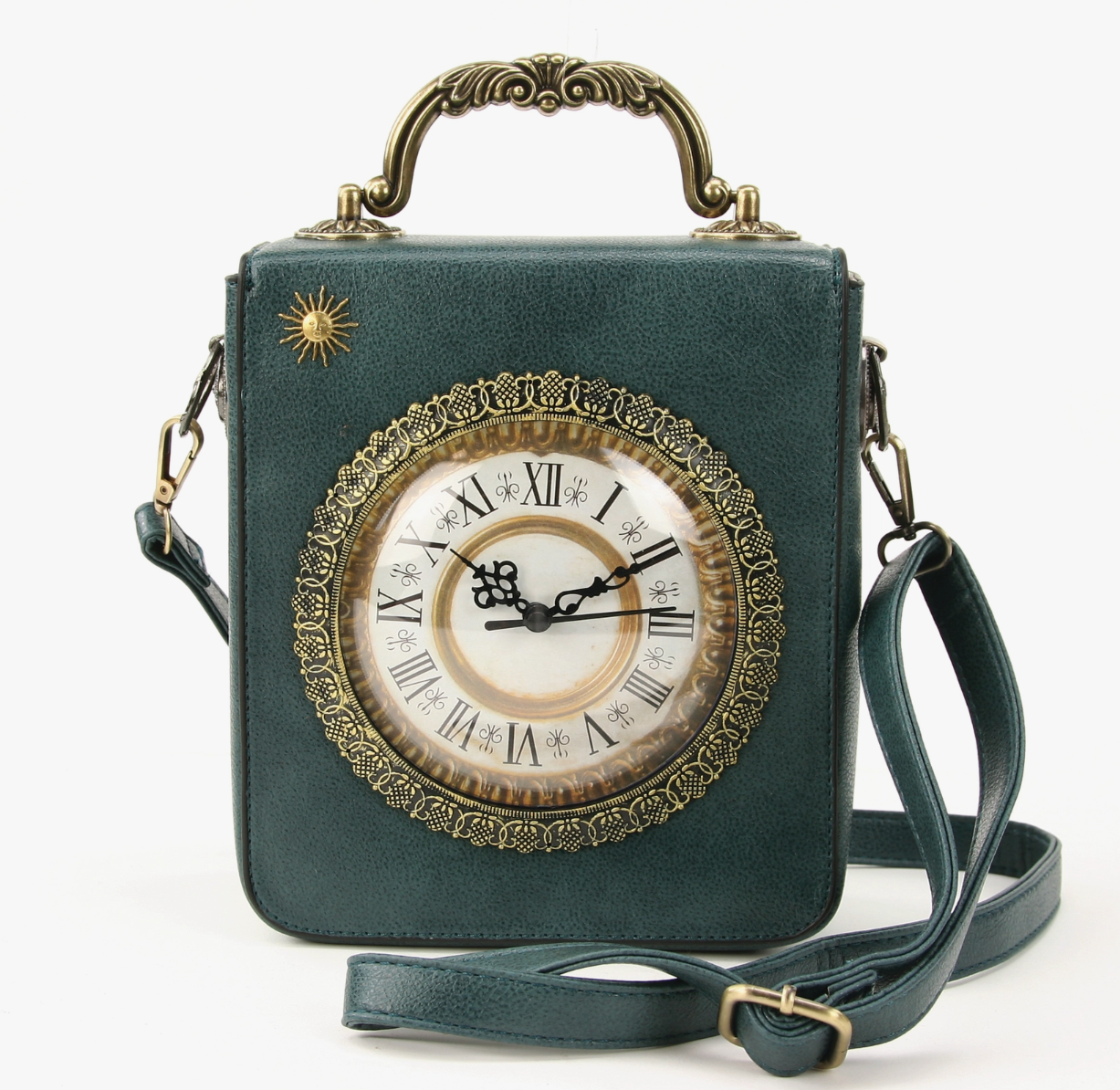 Vintage Clock Rectangle Shoulder Bag