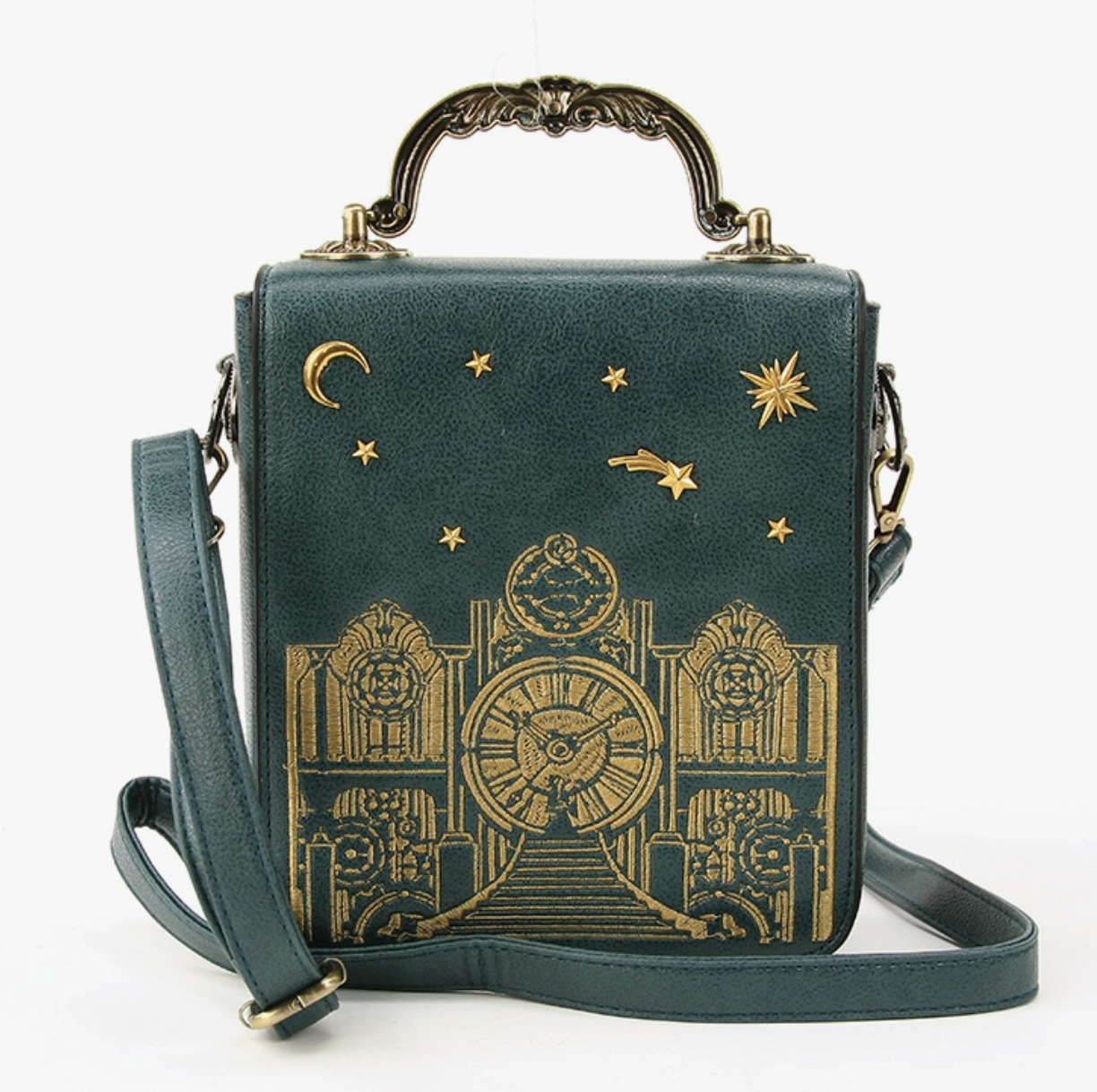 Vintage Clock Rectangle Shoulder Bag