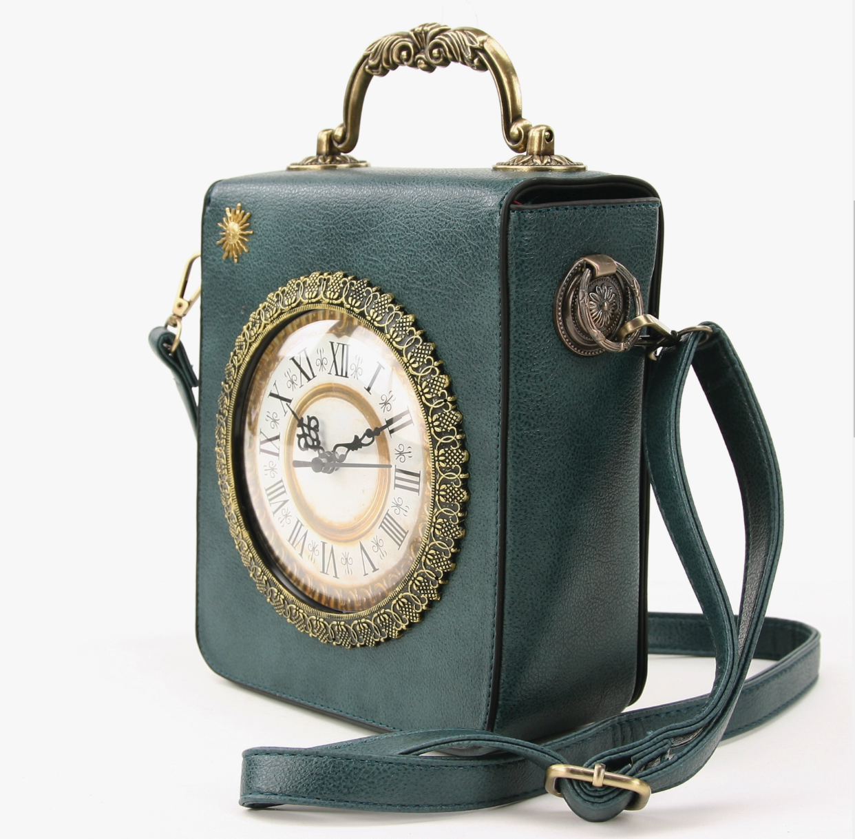 Vintage Clock Rectangle Shoulder Bag