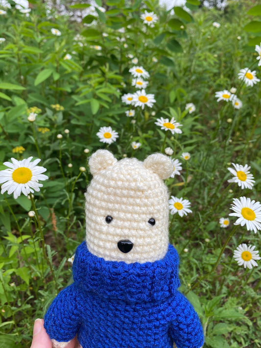 Berry The Polar Bear Crochet Stuffed Animal, Stuffed Bear Toy, Kids Zoo Animal Collectibles, Amigurumi Polar Bear Plush Toy, Nursery Decor