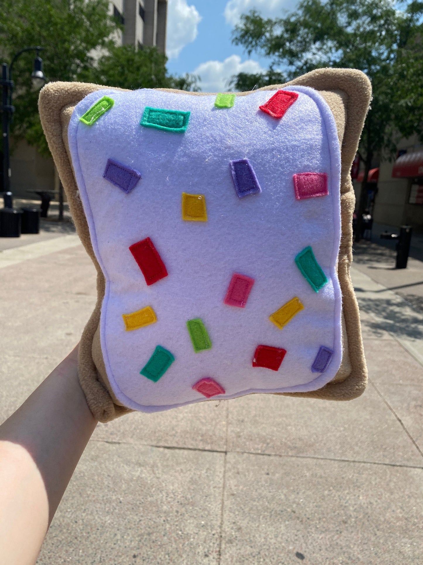 Pop Tart White Plushie | Hand Sewn Pastry | Kawaii Food Plush | Foodie Lover Gift | Pretend Play Food | Eco Friendly Toy | Food Stuffie