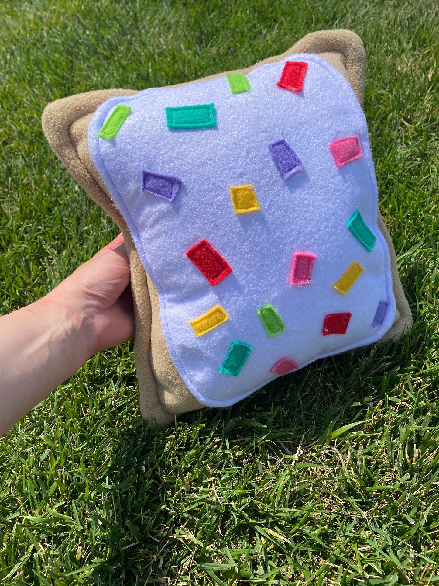 Pop Tart White Plushie | Hand Sewn Pastry | Kawaii Food Plush | Foodie Lover Gift | Pretend Play Food | Eco Friendly Toy | Food Stuffie