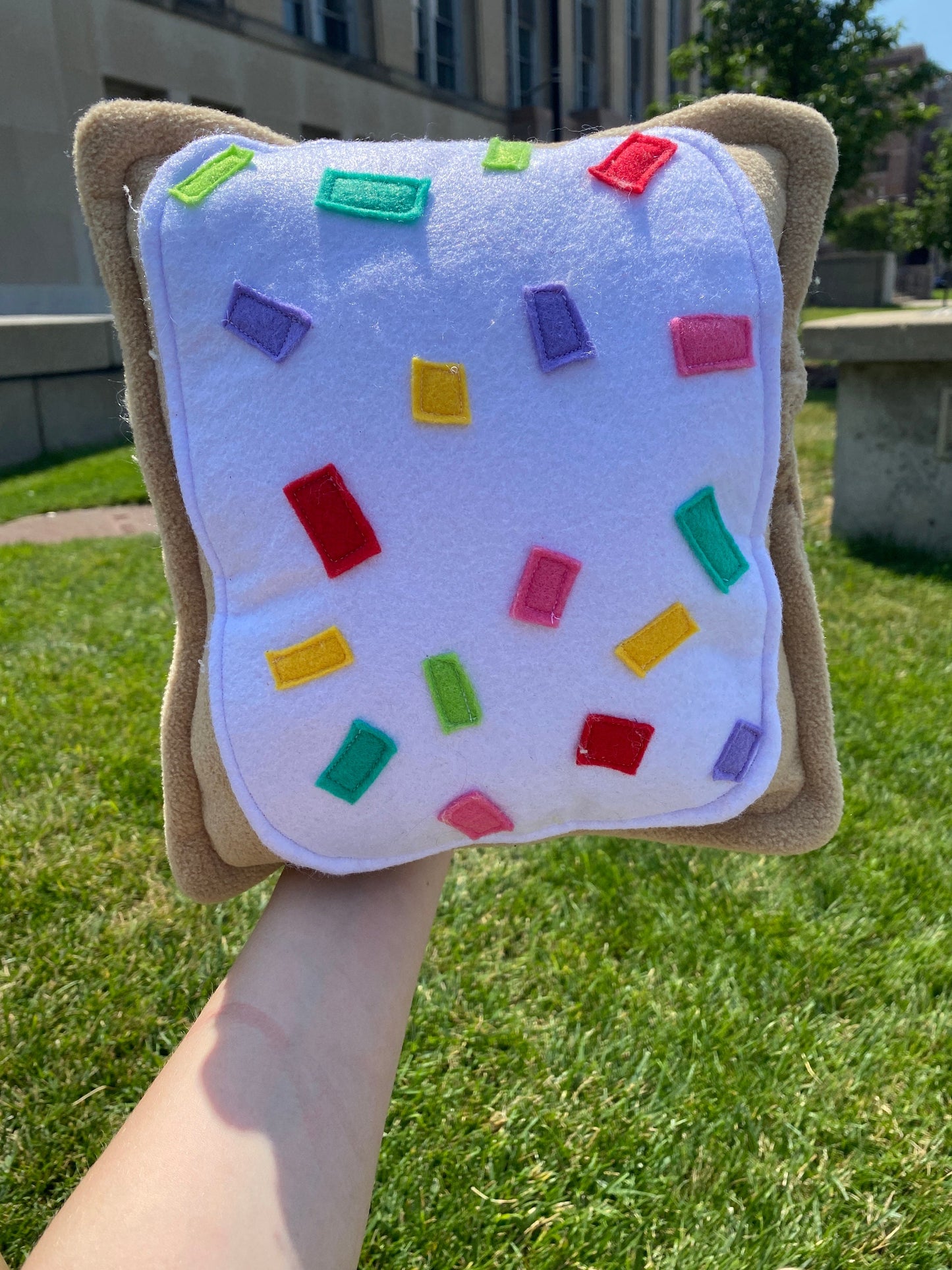 Pop Tart White Plushie | Hand Sewn Pastry | Kawaii Food Plush | Foodie Lover Gift | Pretend Play Food | Eco Friendly Toy | Food Stuffie