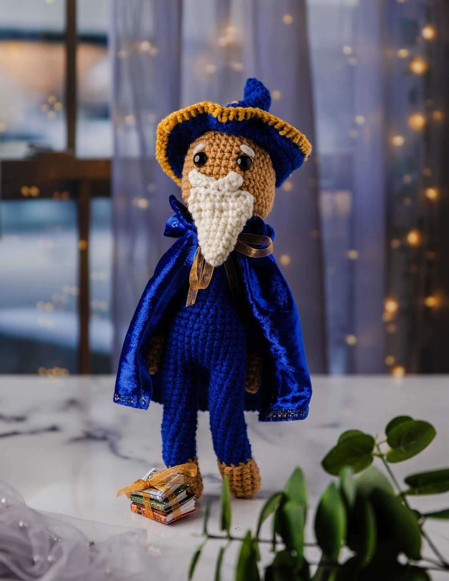 Crochet Wizard Plush Medieval Doll, Ravi the Wizard Fantasy Plushie, Knit Amigurumi Stuffed Sorcerer Doll Toy, Toddler Boy Birthday Gift