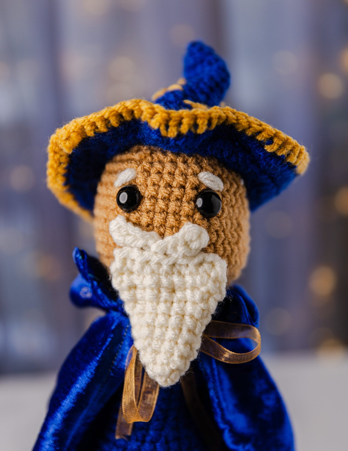 Crochet Wizard Plush Medieval Doll, Ravi the Wizard Fantasy Plushie, Knit Amigurumi Stuffed Sorcerer Doll Toy, Toddler Boy Birthday Gift